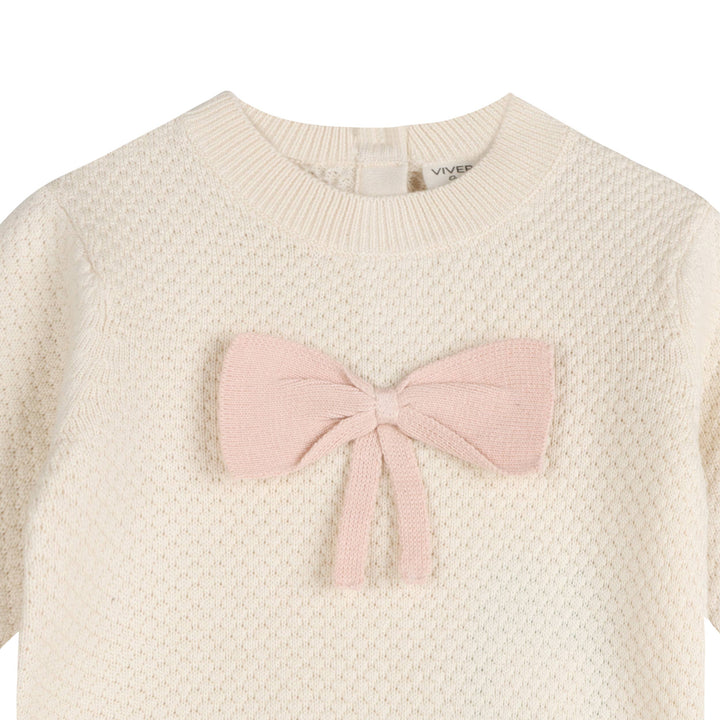 Ella Bow Knit Baby Pullover (Organic Cotton)