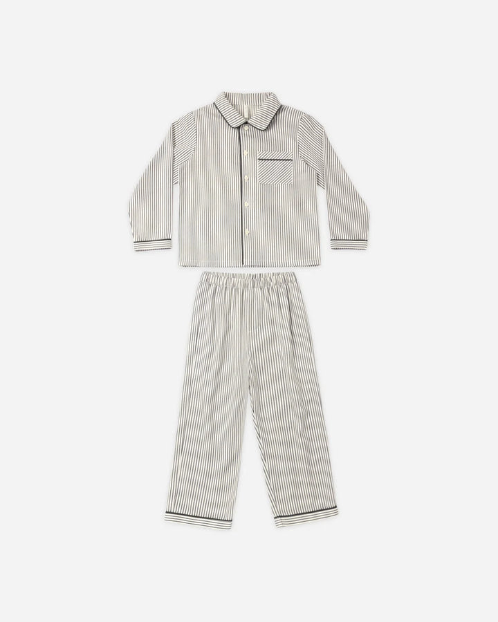 Long Sleeve Pajamas Evergreen Stripe