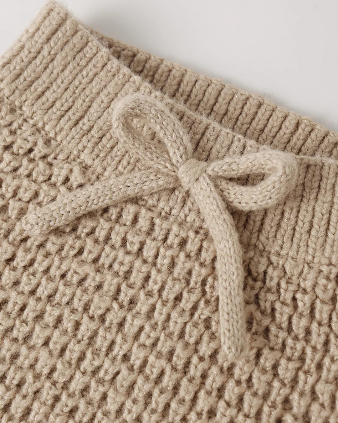 CHUNKY KNIT PANT HEATHERED LATTE