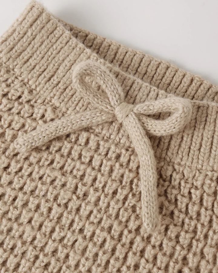 CHUNKY KNIT PANT HEATHERED LATTE