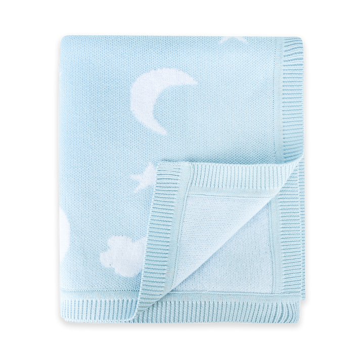 Moon &amp; Stars Dream Organic Baby Jacquard Knit Blanket