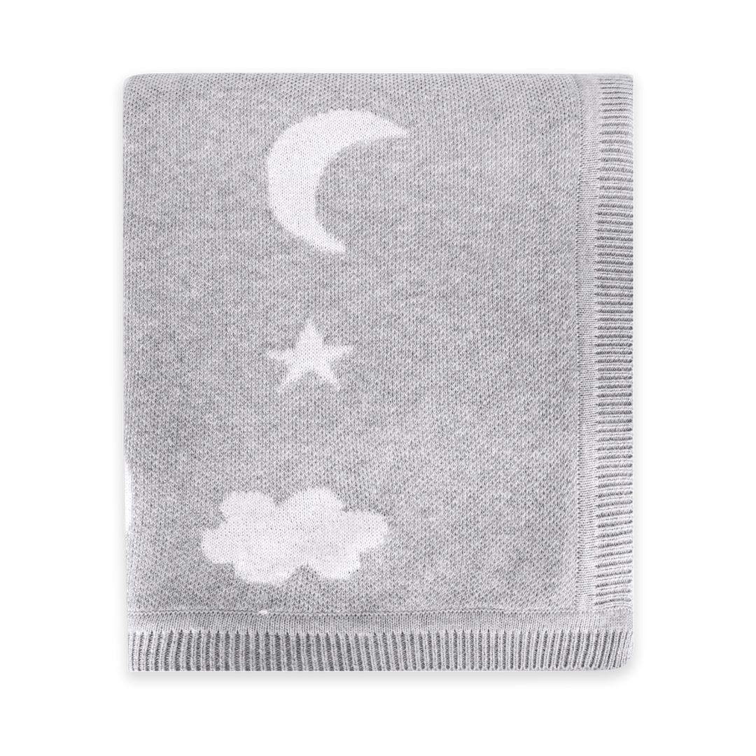 Moon &amp; Stars Dream Organic Baby Jacquard Knit Blanket