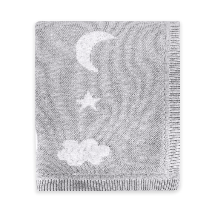 Moon &amp; Stars Dream Organic Baby Jacquard Knit Blanket