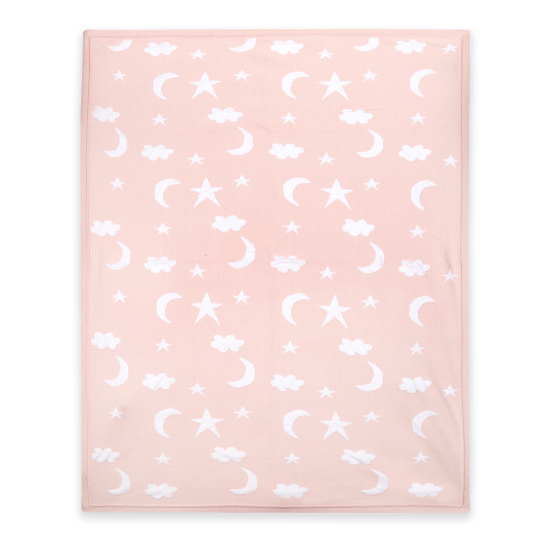 Moon &amp; Stars Dream Organic Baby Jacquard Knit Blanket