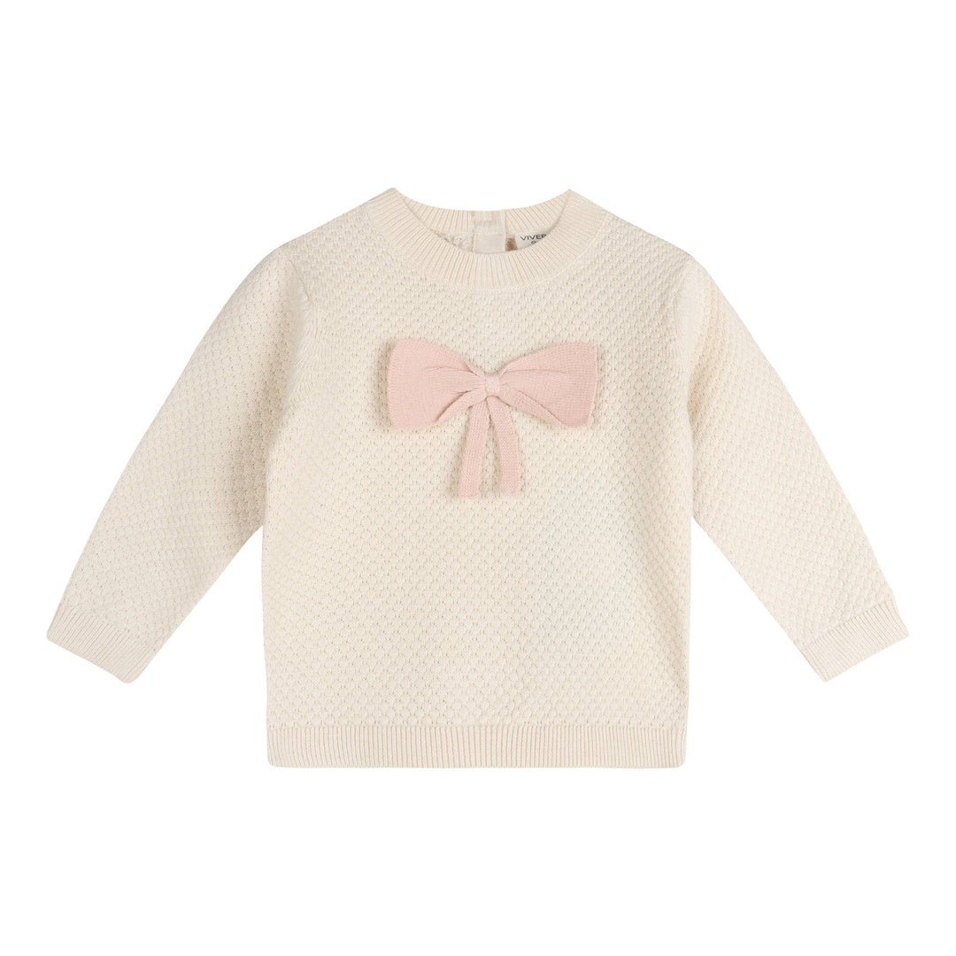 Ella Bow Knit Baby Pullover (Organic Cotton)