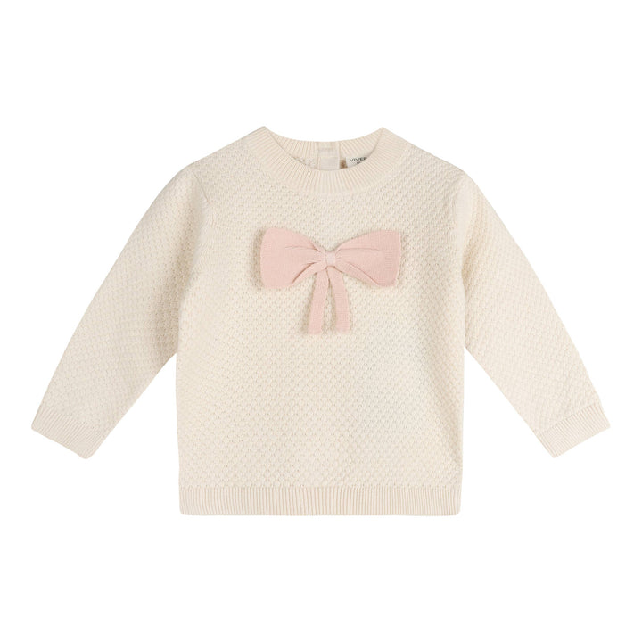 Ella Bow Knit Baby Pullover (Organic Cotton)