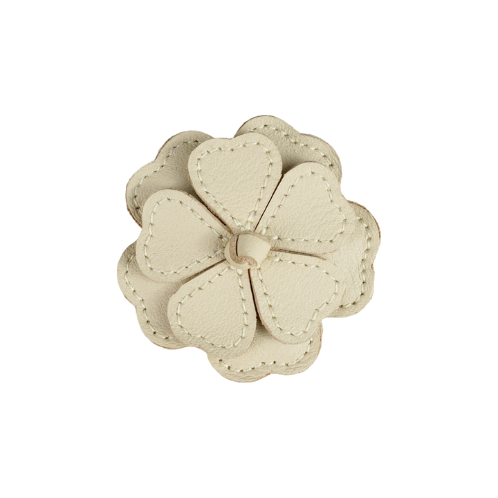 Zaza Fields Leather Hairclip • White Buttercup