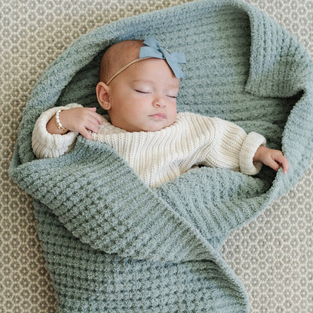 Waffle Knit Receiving Blanket Elm