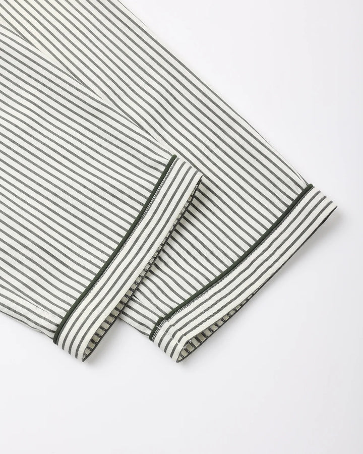 Long Sleeve Pajamas Evergreen Stripe