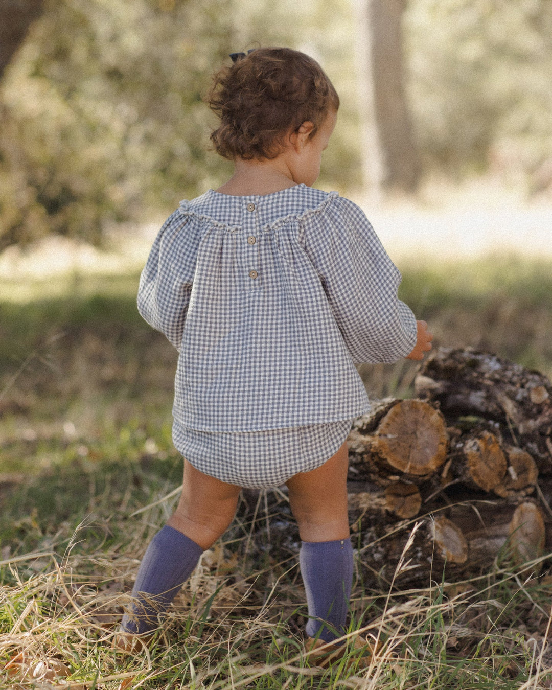ORGANIC Mia Top + Bloomer Set Midnight Gingham
