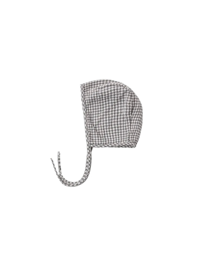 ORGANIC Woven Baby Bonnet Midnight Gingham