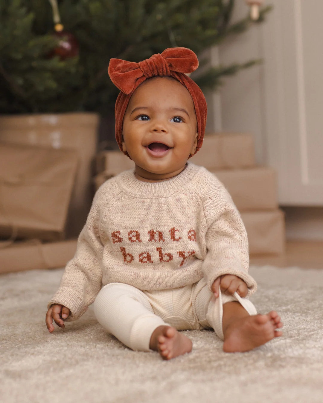 Velour Bow Headband Redwood