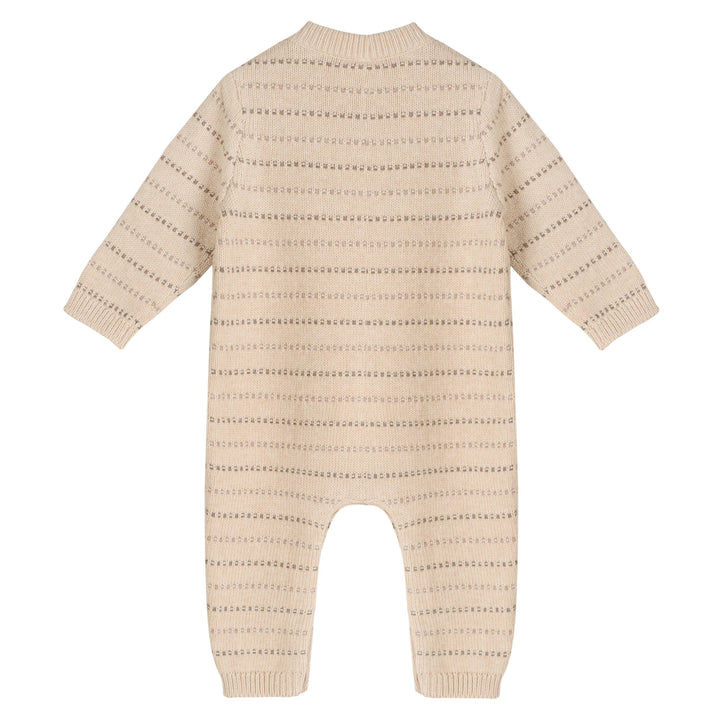 Aiden Textured Stripe Knit Baby Jumpsuit (Organic Cotton)