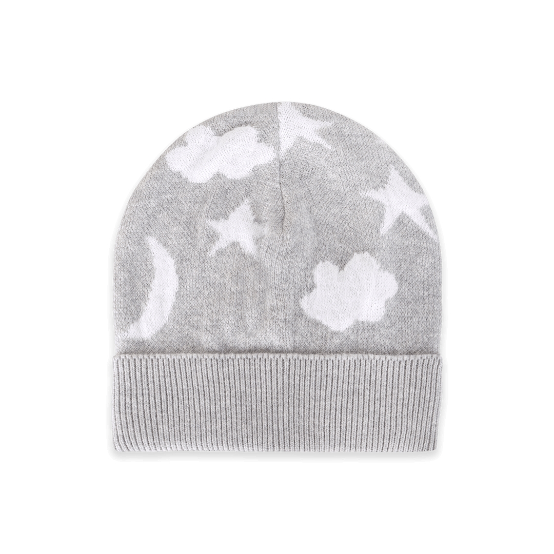 Moon &amp; Stars Dream Knit Round Baby Beanie (Organic Cotton)