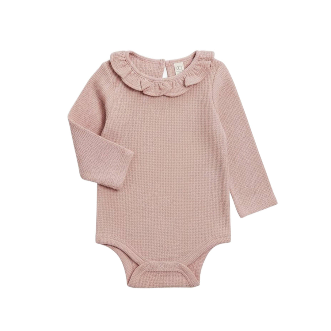 Mae Waffle Knit Ruffle Bodysuit Petal Pink