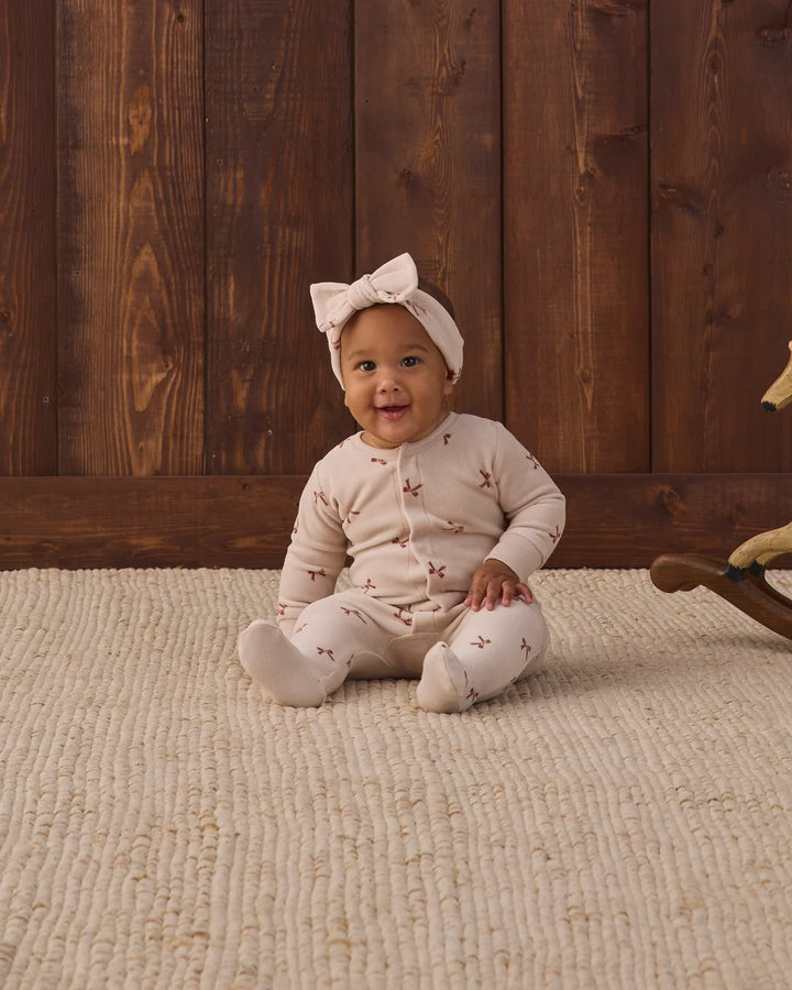 Hidden Snap Footie Red Bows