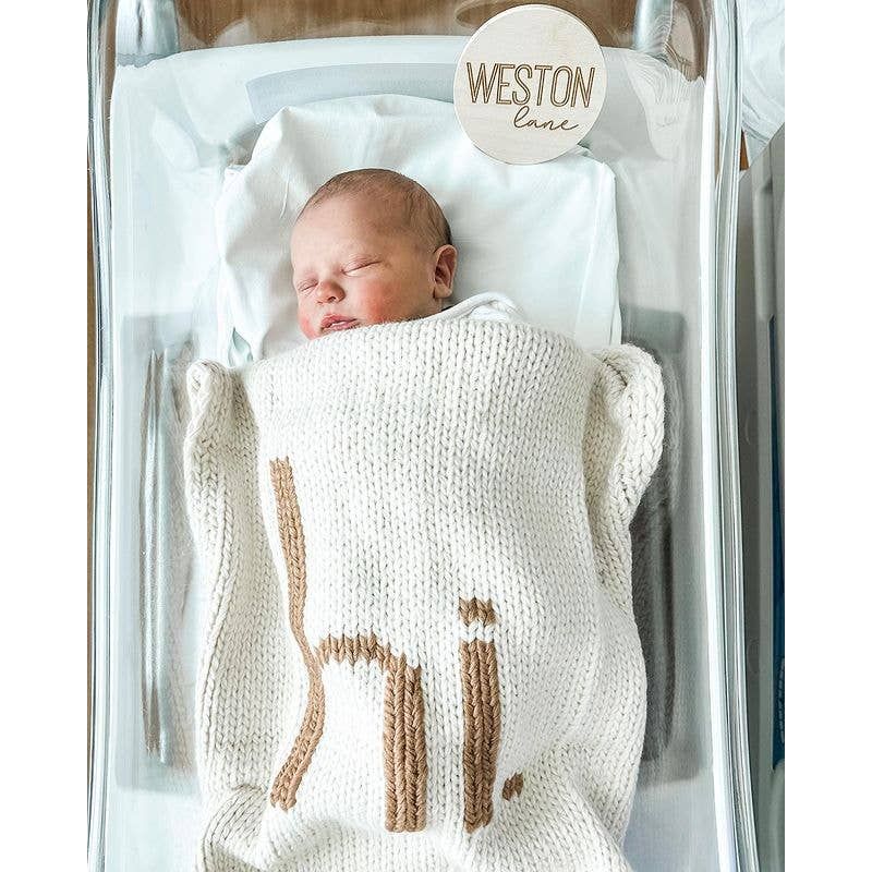 Hi. Hand Knit Baby Blanket : Pecan