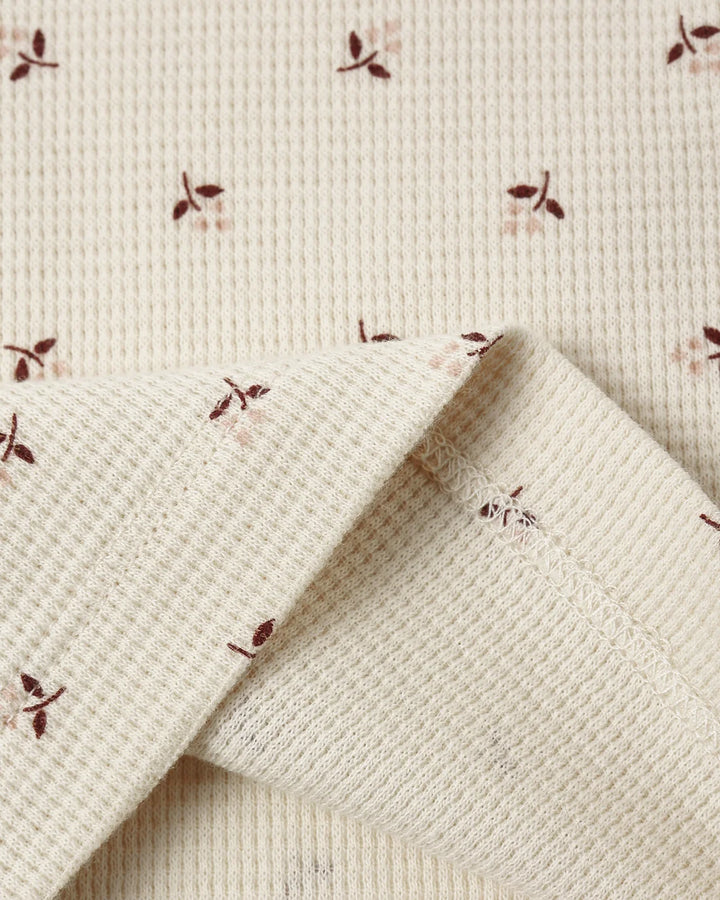 ORGANIC Waffle Top + Pant Set Fall Ditsy
