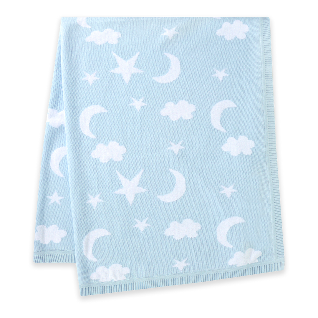 Moon &amp; Stars Dream Organic Baby Jacquard Knit Blanket
