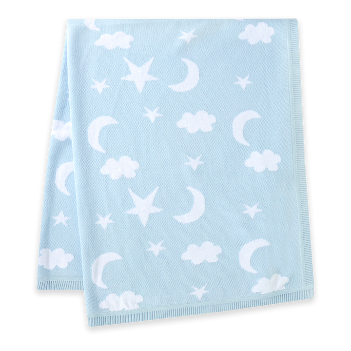 Moon &amp; Stars Dream Organic Baby Jacquard Knit Blanket