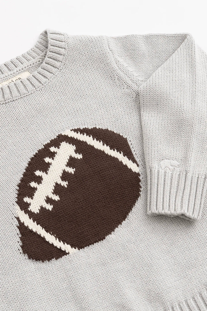 Organic Knit Sweater Vintage Footballs