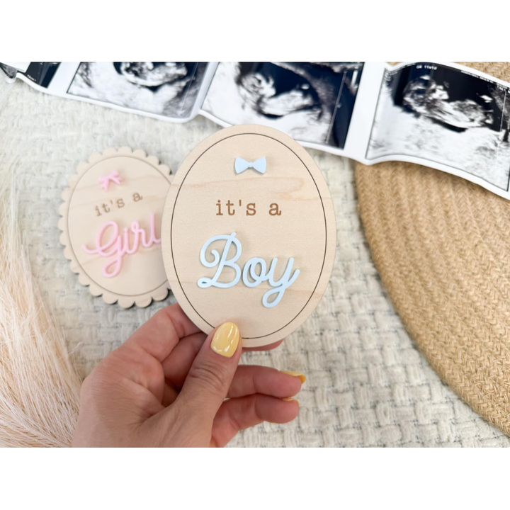 Baby Gender Reveal Wooden Sign
