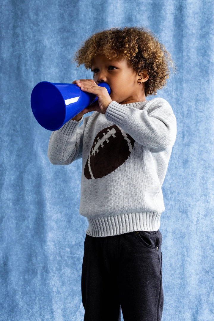 Organic Knit Sweater Vintage Footballs