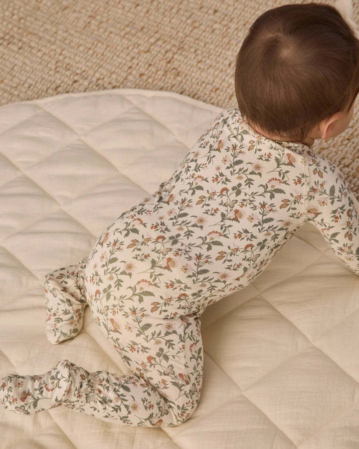 Bamboo Zip Footie Holiday Floral
