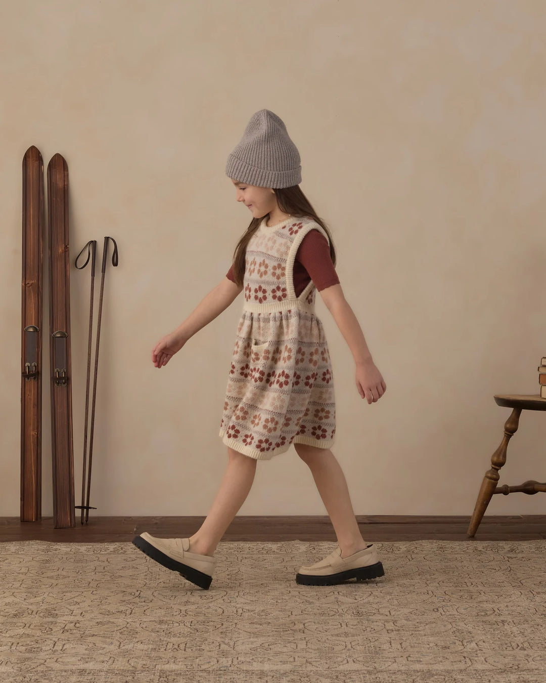 Violette Sweater Dress Flower Fair Isle