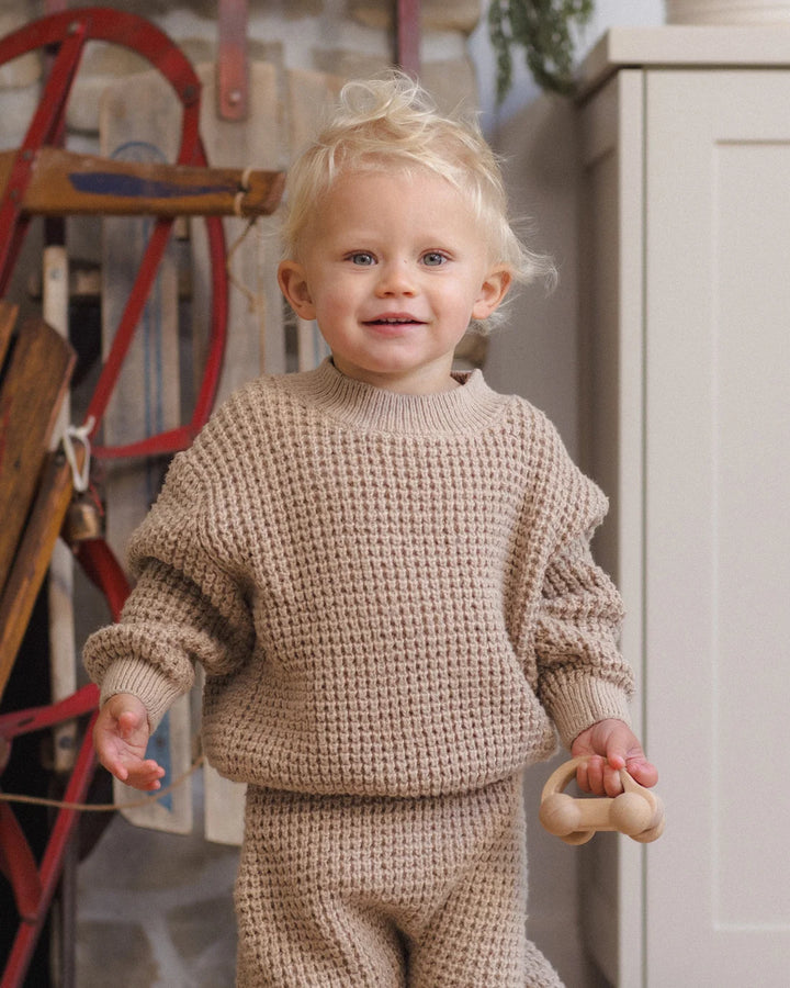 CHUNKY KNIT PANT HEATHERED LATTE
