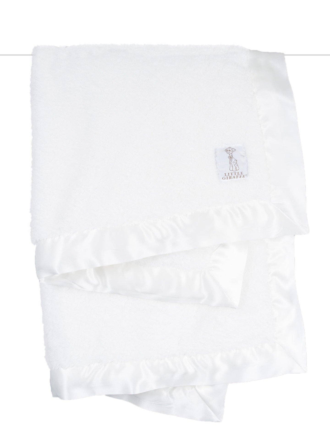 LITTLE GIRAFFE White Chenille Baby Blanket