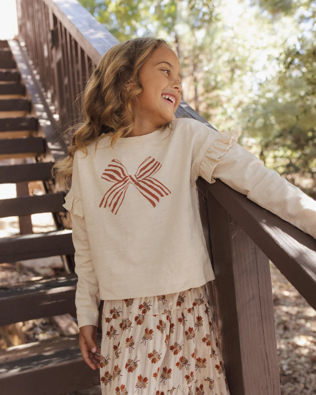 Ruffle Long Sleeve Tee Bow