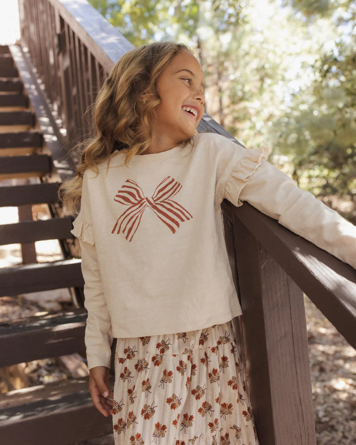 Ruffle Long Sleeve Tee Bow