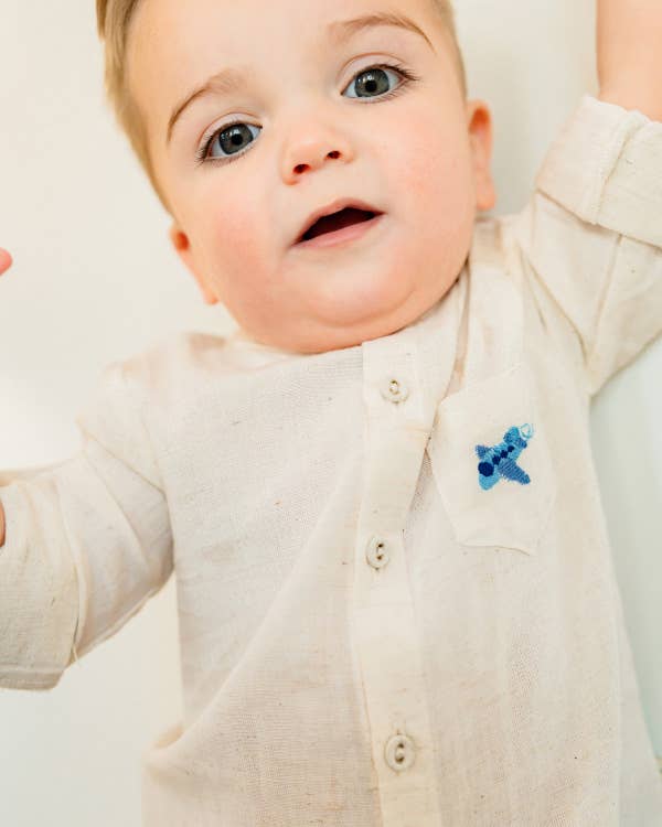 ORGANIC Portofino Plane Baby Shirt &amp; Pants Set