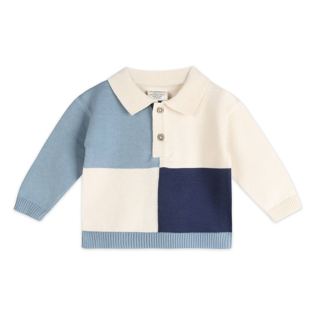 Luke Color Block Knit Baby Polo &amp; Pant Set (Organic Cotton)
