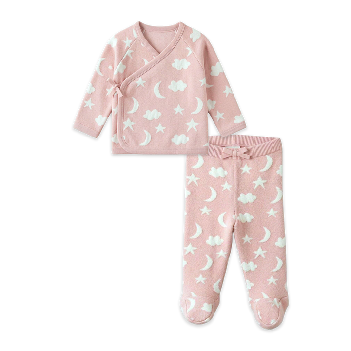 Moon &amp; Stars Dream Knit Kimono Top &amp; Pant Set (Organic)