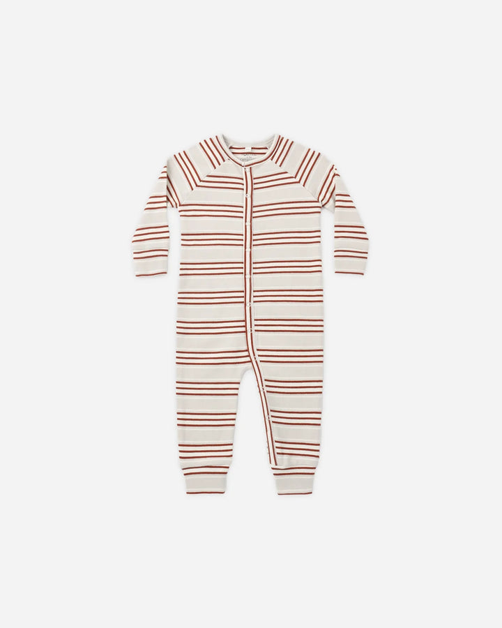 Organic Long John Pajamas Holiday Stripe