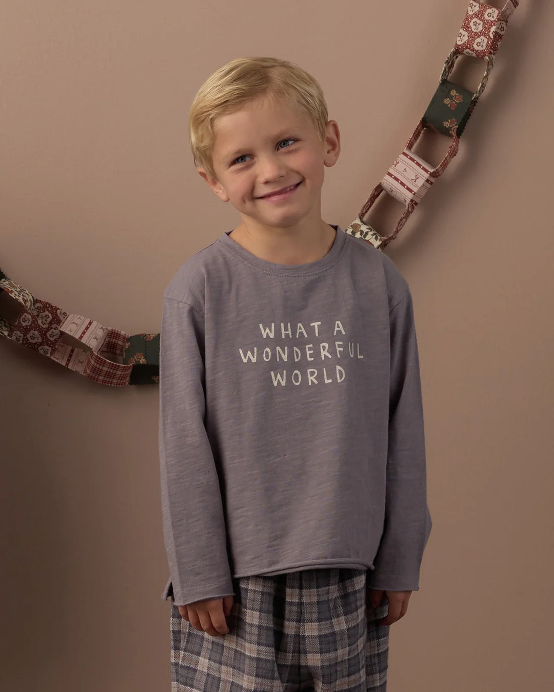 Raw Edge Long Sleeve Tee Wonderful World