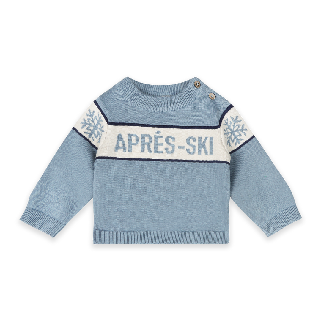 Après Ski Organic Cotton Baby Knit Pullover Mineral Blue