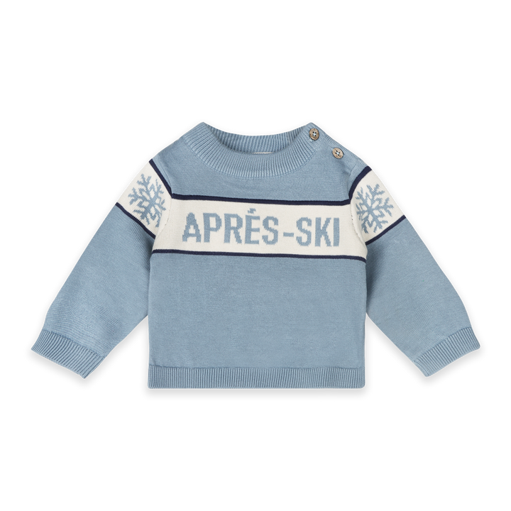 Après Ski Organic Cotton Baby Knit Pullover Mineral Blue