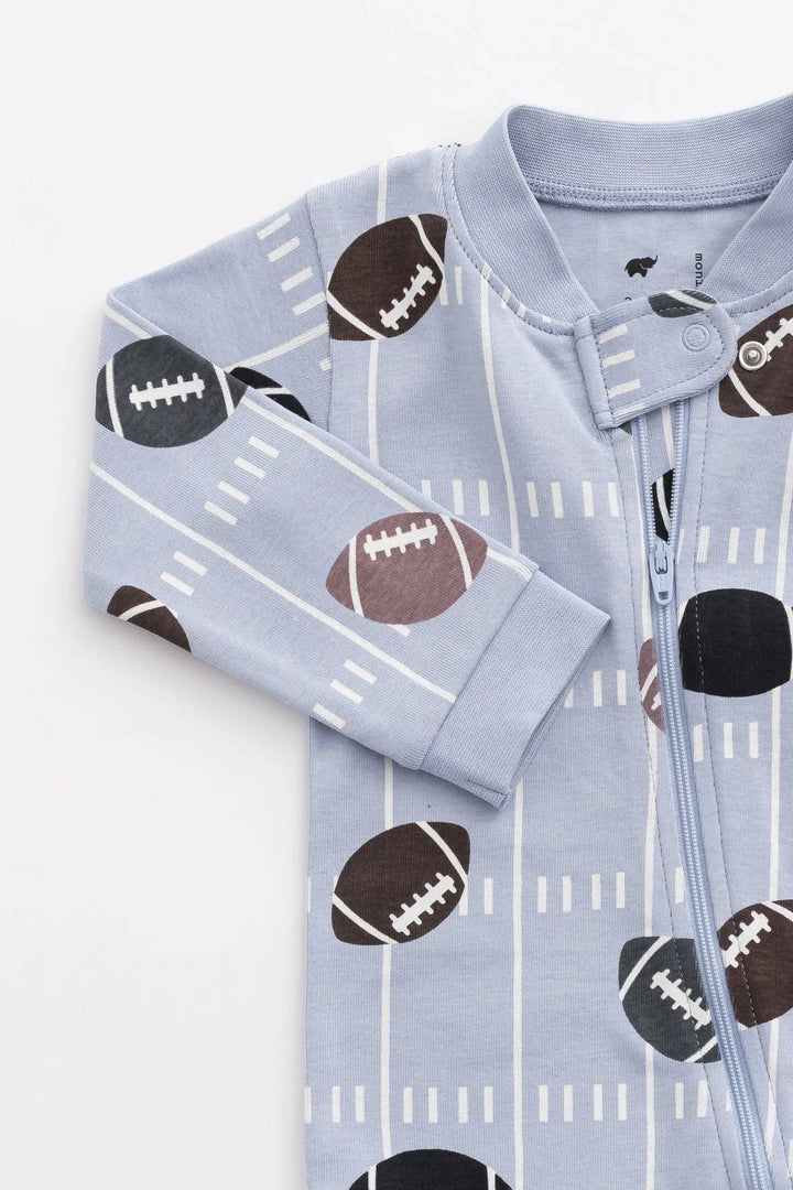 Organic Zip Footie Pajamas • Football Fun