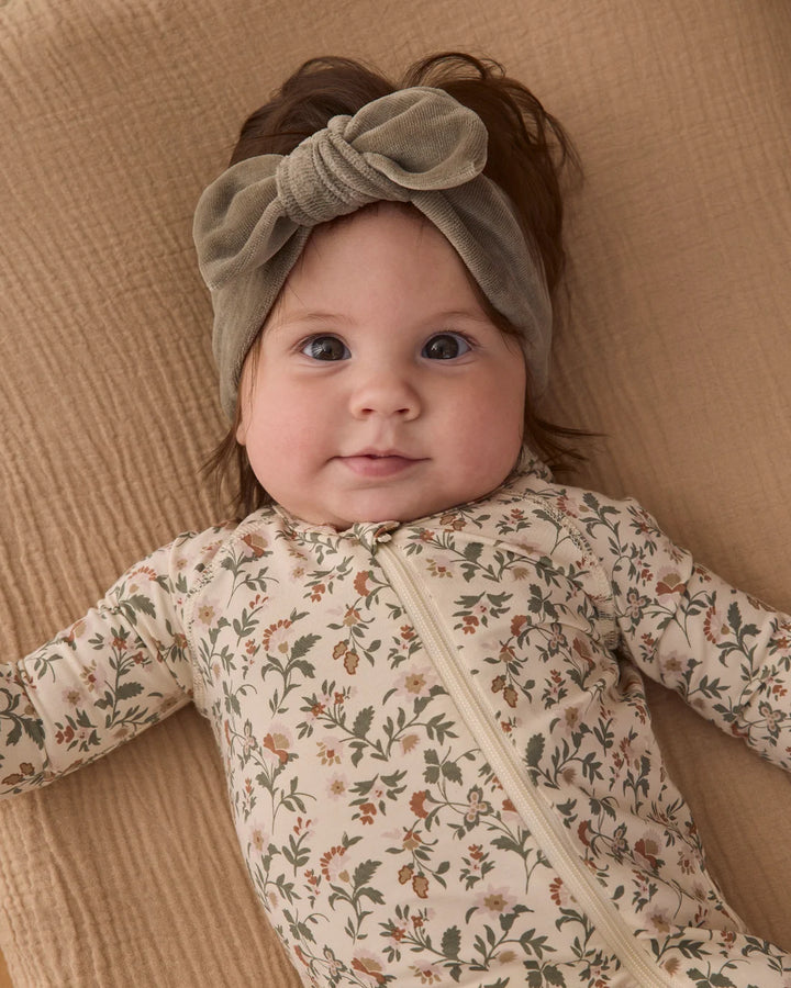 Velour Bow Headband Spruce