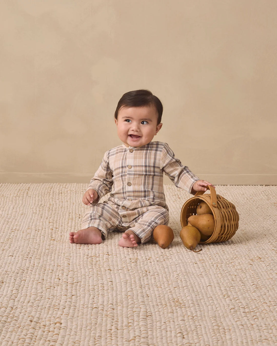 ORGANIC Pocketed Woven Jumpsuit Fall Plaid