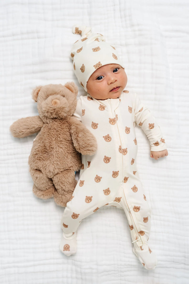 LOU LOU Zipper Footie • Teddy