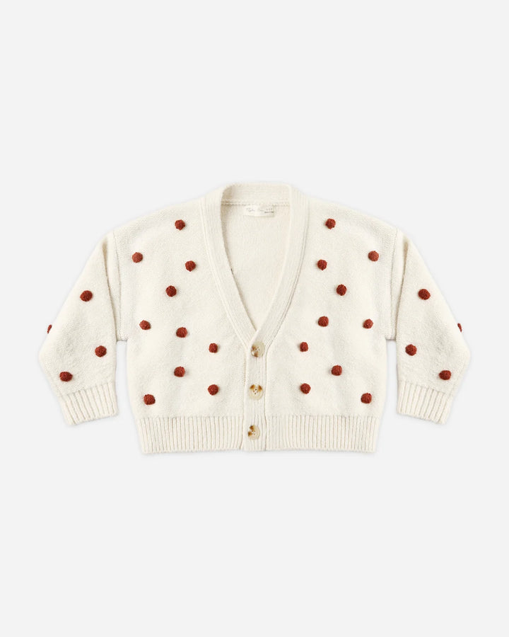 Boxy Crop Cardigan Ruby Bobble