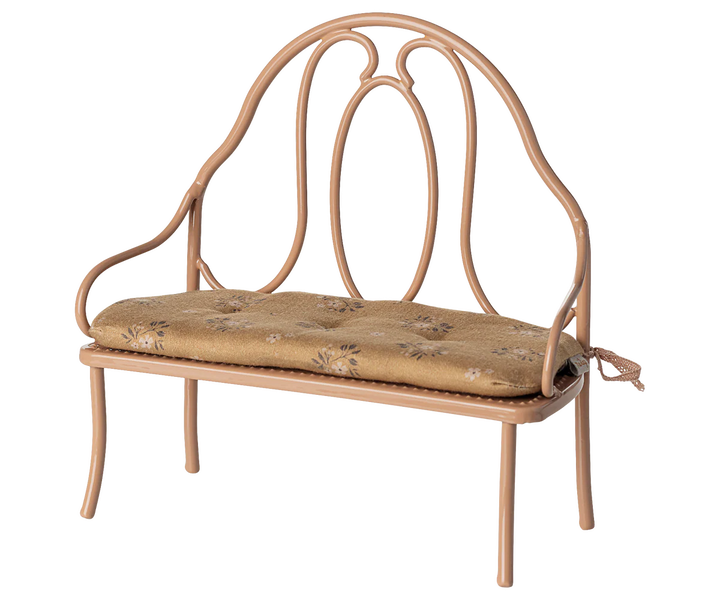 MAILEG Vintage bench, Mini - Dark powder