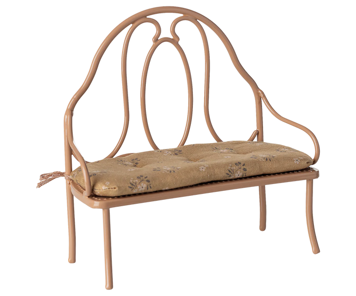 MAILEG Vintage bench, Mini - Dark powder