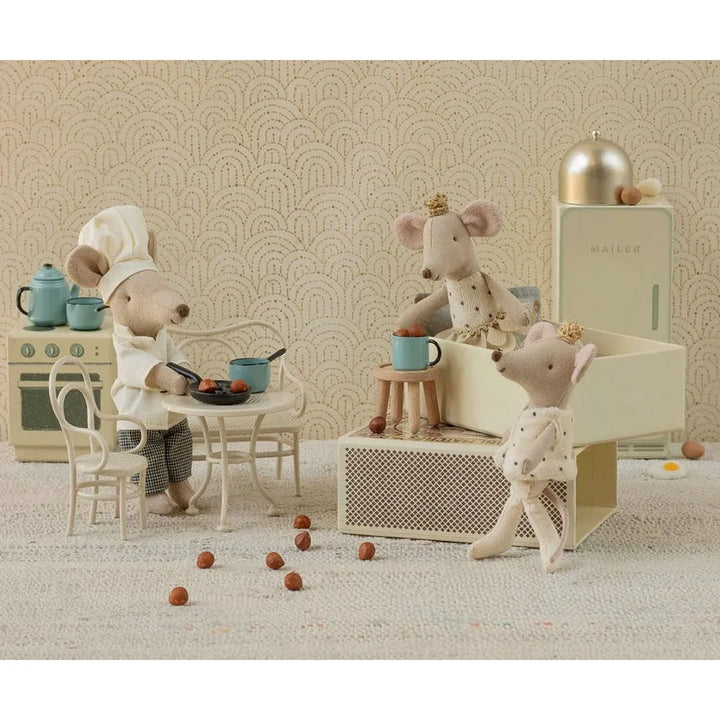 MAILEG chef mouse w/soup pot + spoon