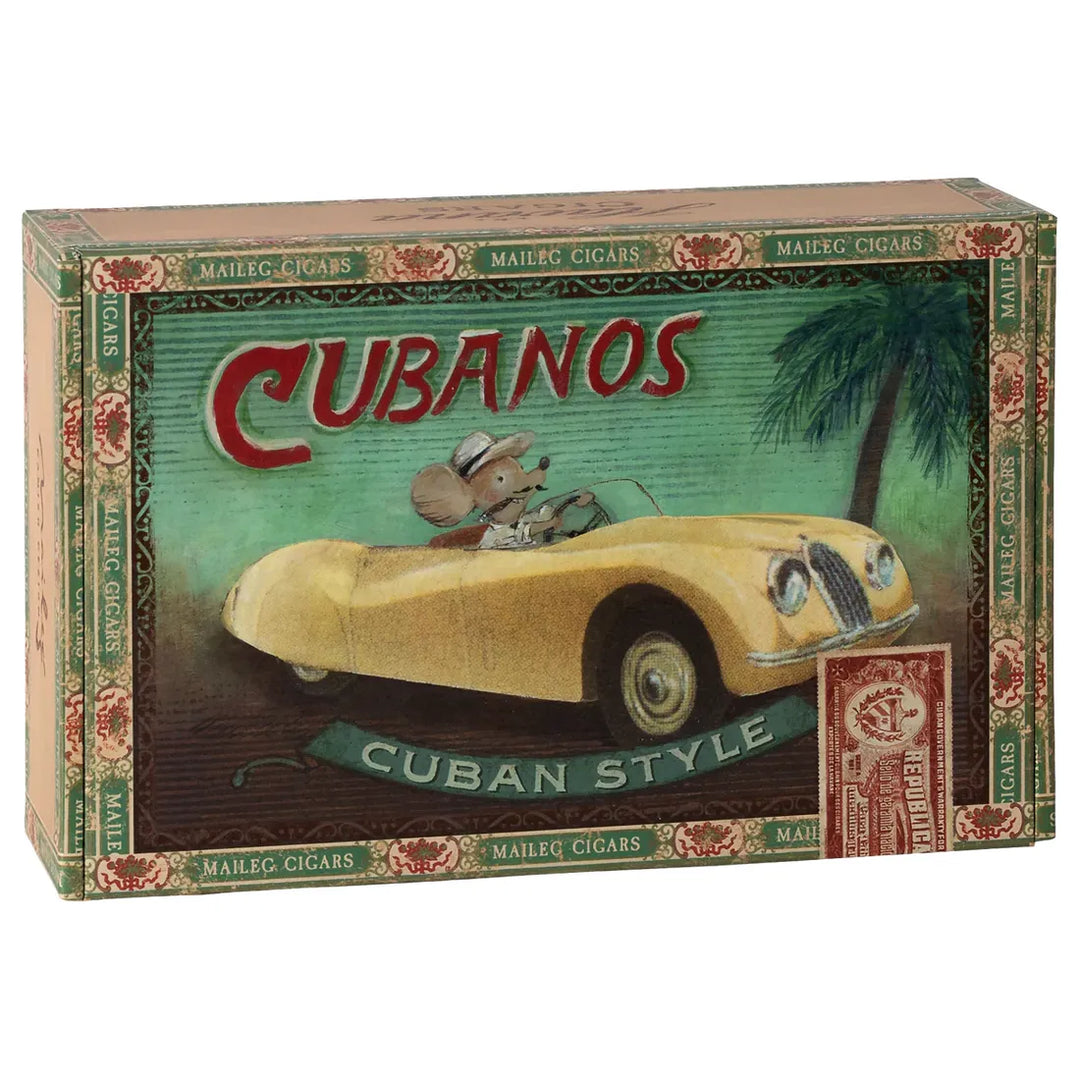MAILEG Grandma and Grandpa Mice in Cigar Box