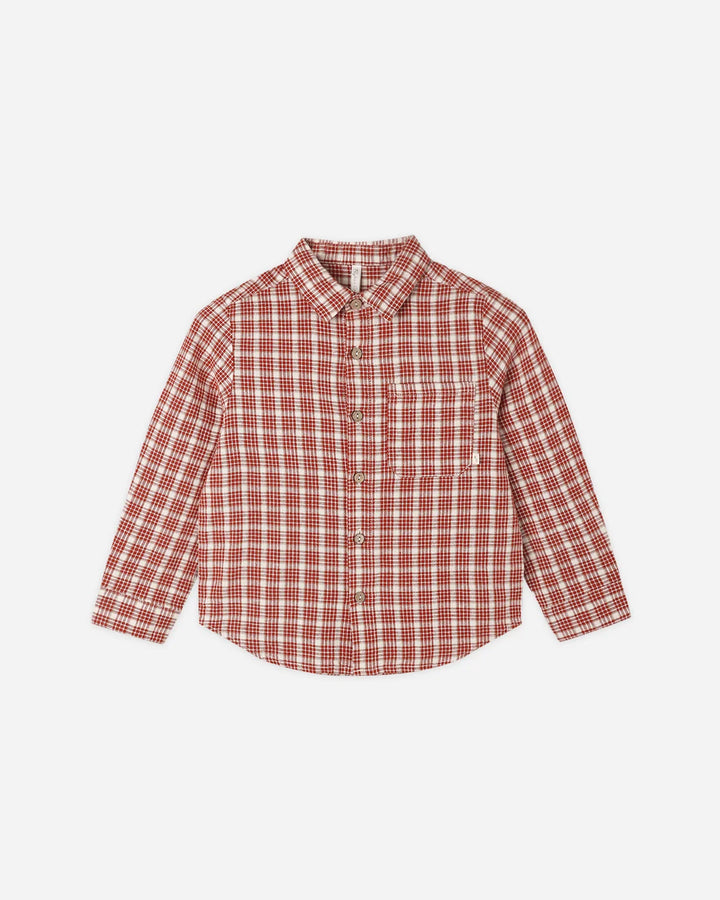Collared Long Sleeve Shirt Vintage Plaid